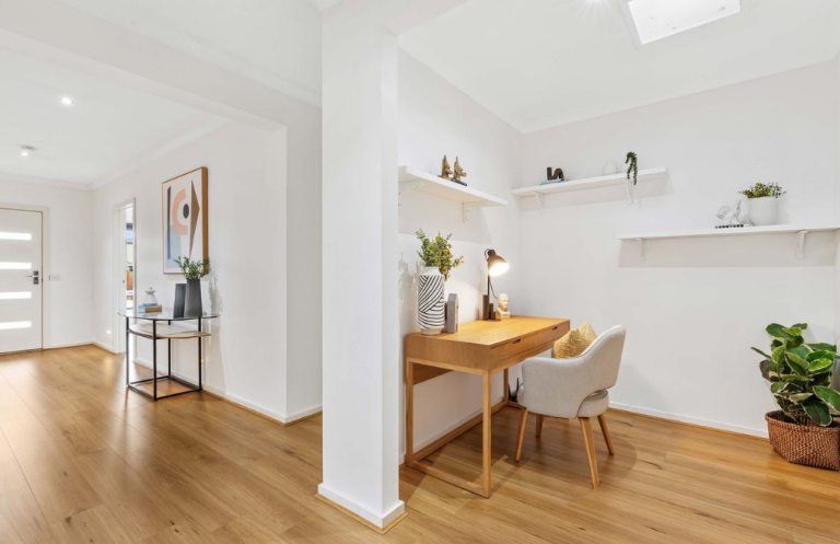 Contemporary workspace staging with Scandinavian-inspired design